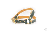 Cypress Green Leather Dog Harness