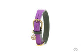 Lavender Purple Leather Dog Collar