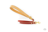 Poppy Red Leather Dog Leash front view