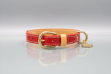 Poppy Red Leather Dog Collar